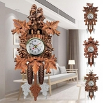 Relógio de parede decorativo pássaro do vintage pendurado relógio de cuco de madeira sala de estar relógio de pêndulo artesanato arte relógio para casa nova