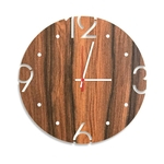 Relógio de Parede Decorativo Premium Amadeirado com Números Vazados Médio