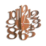 Relógio de Parede Decorativo Premium Números Vazados Amadeirado Médio