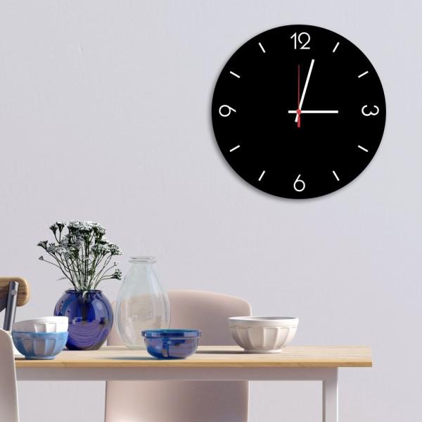 Relógio de Parede Decorativo Premium Preto Ônix com Números em Relevo - Prego e Martelo