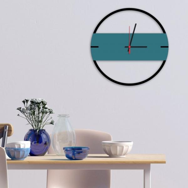 Relógio de Parede Decorativo Premium Slim Preto Ônix com Detalhe Ágata em Relevo - Prego e Martelo