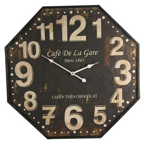 Relógio de Parede Decorativo "café de La Gare" - 60 Cm