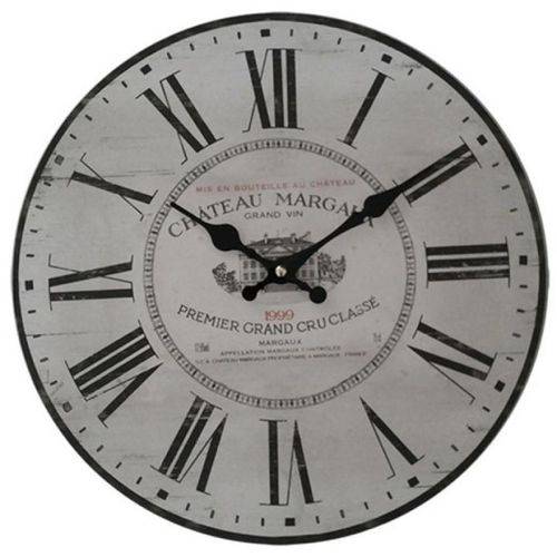 Relógio de Parede Decorativo "château Margaux - 1999" - 34 Cm