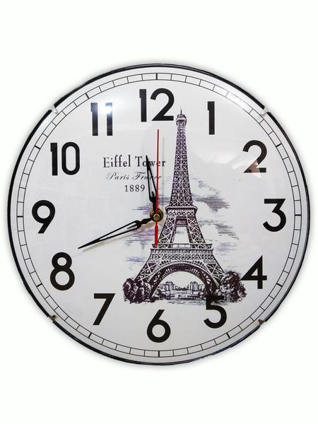Relógio de Parede Decorativo Torre Eiffel Branco Plástico 30cm - Clink