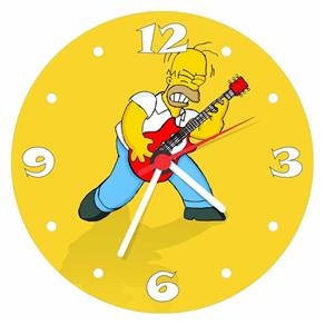 Relógio de Parede Desenho Simpsons Homer Guitarra