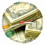 Relógio De Parede Dinheiro Dólar Moeda Finanças Decoração