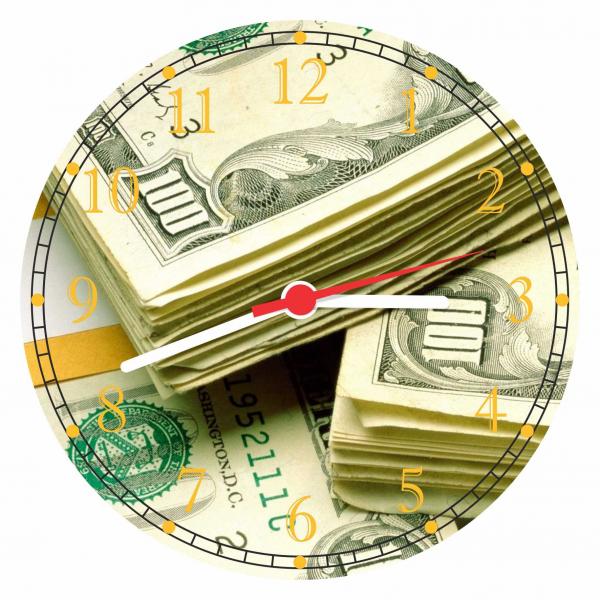 Relógio de Parede Dinheiro Dollar Finanças Decorar - Vital Quadros
