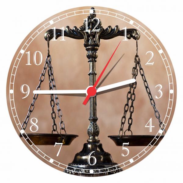 Relógio de Parede Direito Advocacias Escritórios Advogados Balança - Vital Quadros