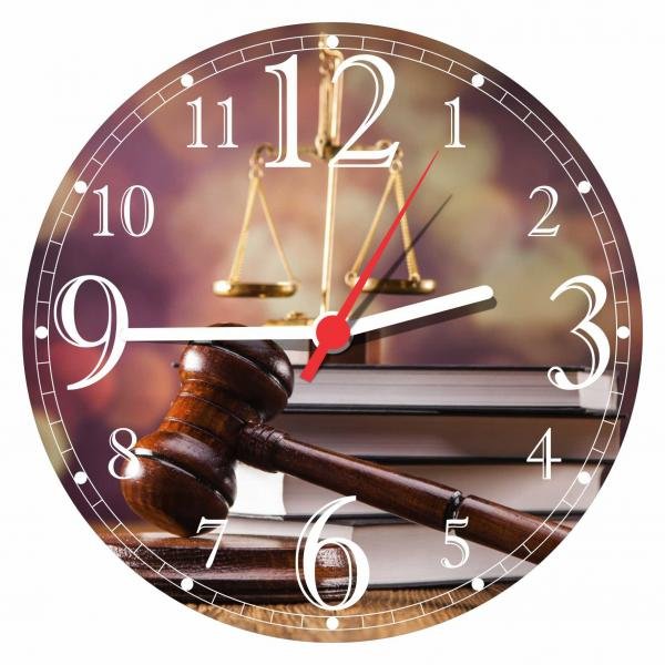 Relógio de Parede Direito Advocacias Escritórios Advogados Malhete - Vital Quadros