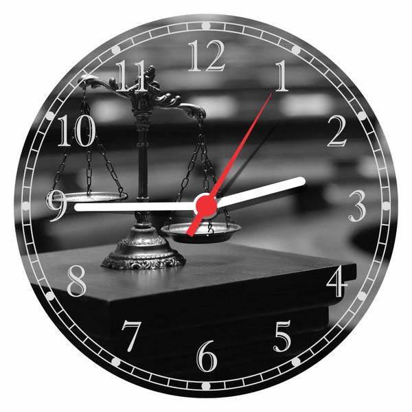 Relógio de Parede Direito Advocacias Escritórios Advogados Malhete - Vital Quadros