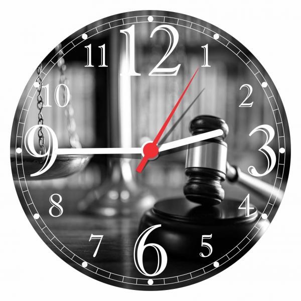 Relógio de Parede Direito Deusa da Justiça Advocacias Escritórios Advogados - Vital Quadros