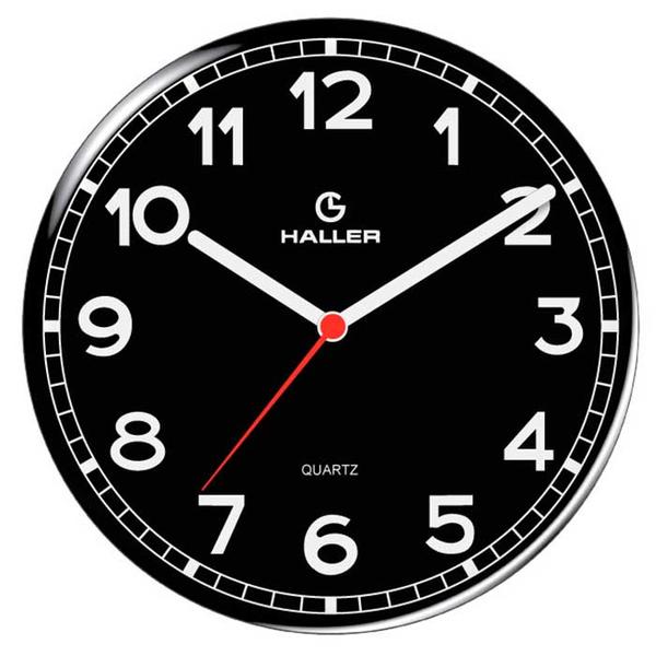Relógio de Parede Disco New York 5395/02 22cm Preto - Haller