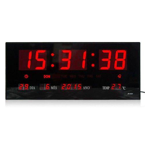 Relógio de Parede Display Led com Termômetro Calendario e Alarme
