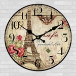 Relógio De Parede Vintage Cozinha Chique Gasto Rústico Decoração De Madeira De 30cm 6