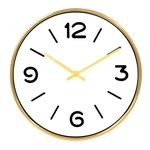 Relógio De Parede Dourado Branco 25 Cm