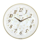 Relógio De Parede Dourado Flores 34,6 Cm Herweg 6822-29