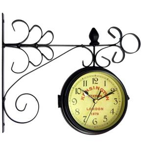 Relógio de Parede Dupla Face Vintage Retrô Decorativo de Estação (REL-26)