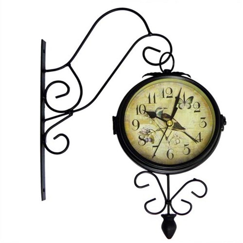 Relogio De Parede Dupla Face Vintage Retro Decorativo (Rel-27)