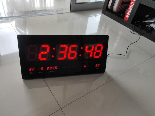 Relógio de Parede e Mesa Led Digital Temómetro Alto Brilho Data 4622 Vermelho - Xt
