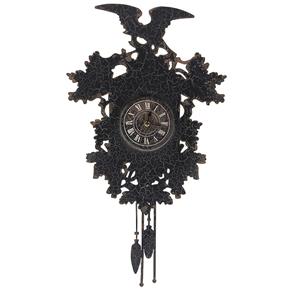 Relógio de Parede em Ferro com Réplica de Cuco Oldway - 72x41 Cm