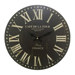 Relógio de Parede em Madeira Café Ø34cm