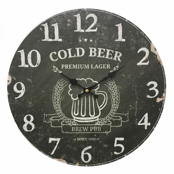 Relógio de Parede em Madeira Cold Beer - Btc
