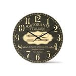 Relógio de Parede em Mdf Redondo Wood Max 33,5cm Cinza