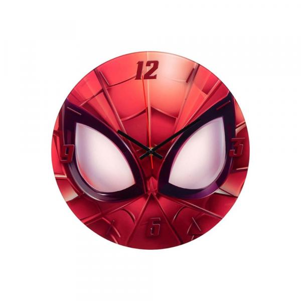 Relógio de Parede em Vidro Redondo Homem Aranha 30cm Vermelho - Importado