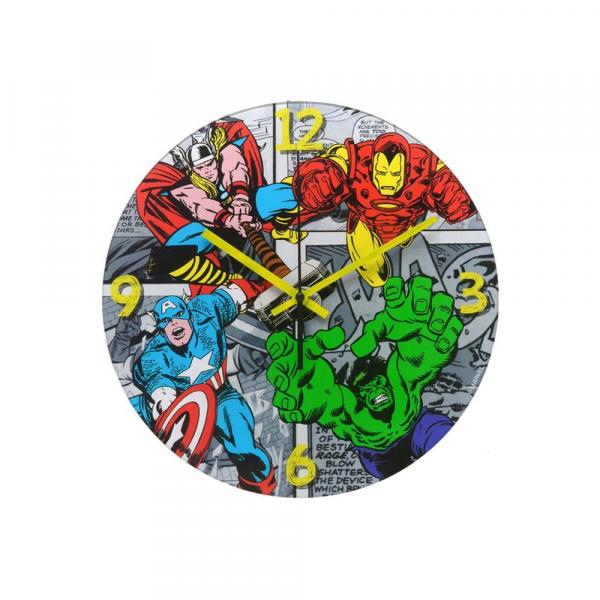 Relógio de Parede em Vidro Redondo os Vingadores 30cm - Importado