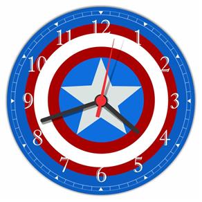 Relógio de Parede Escudo Capitão America Avengers