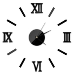 Relógio de parede espelho numeral romano adesivo sem moldura relógio de parede design moderno