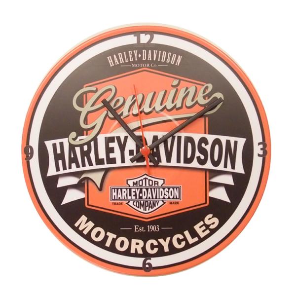 Relógio de Parede Estampa Harley Davidson Laranja Vinil 30x30 Cm - Visao