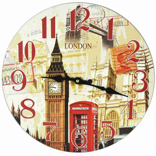 Relógio de Parede Estilo Rústico London 1 CBRN07073