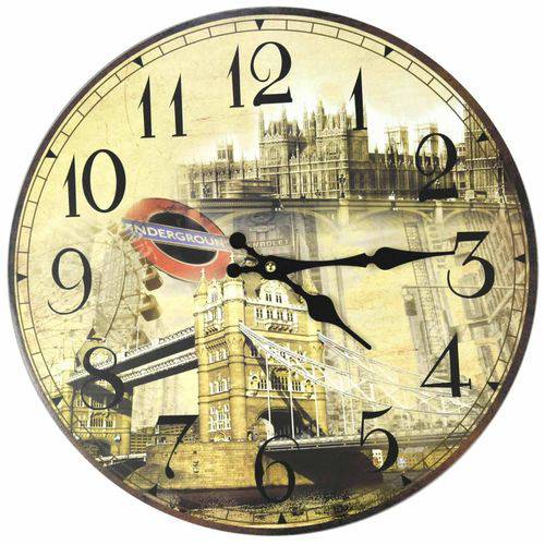 Relógio de Parede Estilo Rústico London 2 CBRN07103