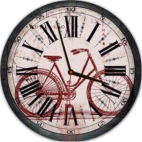 Relógio de Parede Estilo Rústico Retrô Bicicleta 30 Cm
