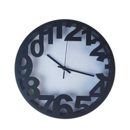 Relógio de Parede Estilo Vintage Detalhes Preto 30x30 - Minas