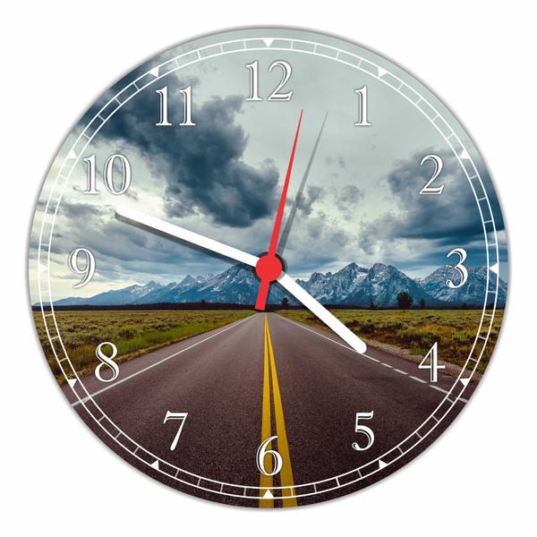 Relógio de Parede Estradas Paisagens Asfalto Decoração Quartz - Vital Quadros