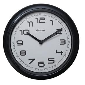 Relógio de Parede Eurora Preto com Mostrador Branco