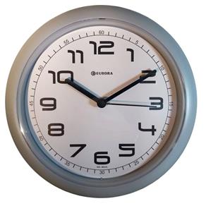 Relógio de Parede Eurora Redondo Cinza 24X24X4 Cm