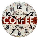Relógio de Parede Expresso Coffee Club Bottle em Metal - 20x20 Cm