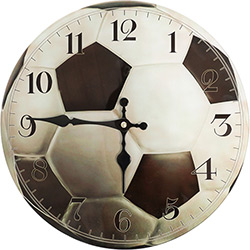 Relógio de Parede Formato Bola de Futebol Prestige Analógico Cód 12553