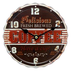 Relógio de Parede Fresh Coffee Bottle em Metal - 20x20 Cm