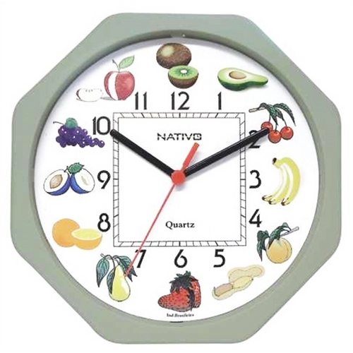 Relógio de Parede Frutas 23cm Nativo