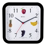 Relógio De Parede Frutas Cozinha Churrasqueira Área Gourmet 23 Cm - Ref - 660049 - Preto
