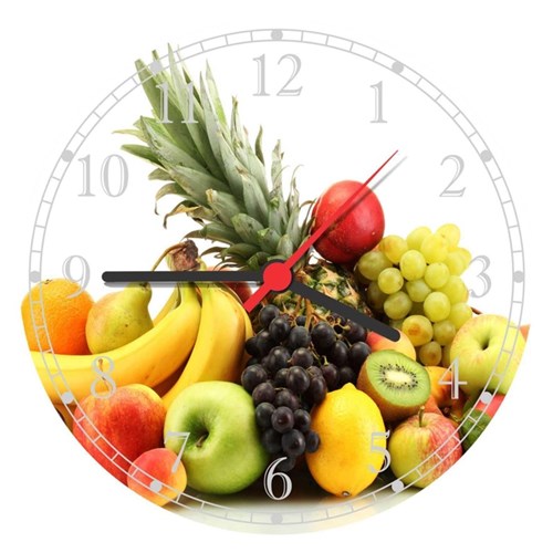 Relógio de Parede Frutas Cozinhas Gourmet Interiores