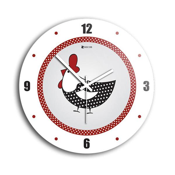 Relógio de Parede Galinha Angola 29cm Branco - Relobraz