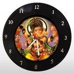 Relógio de Parede - Ganesh - em Disco de Vinil - Religioso - Mr. Rock