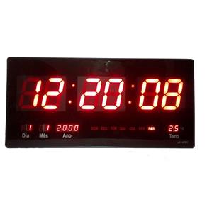 Relógio de Parede Grande Led Digital Calendario Termo 46cm