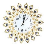 Relógio De Parede Grande Relógio De Cristal De Pavão Diamante Para Sala De Estar Decoração De Casa