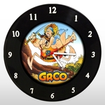 Relógio de Parede - Groo O Errante - em Disco de Vinil - Mr. Rock - Desenho Animado